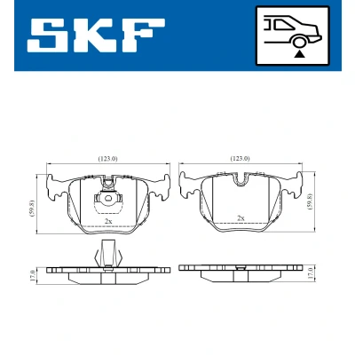 Imagen de SKF VKBP 90279 Juego de pastillas freno preparado para indicador desgaste
