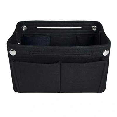 Imagen de NOTAG Bolso de Organizador Fieltro, Multifuncionales Bolsillos Viaje Ordenado Bolsos Insertar Portátil Cosmético Maquillaje Almacenaje (Negro, L)