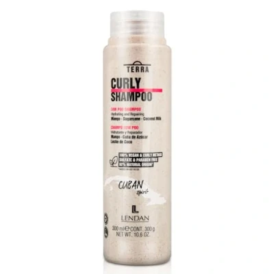 Imagen de LENDAN Champú Hidratante y Reparador Terra Curly Shampoo 300 ml Low Poo para Cabello Rizado Elimina Toxinas del Apto Método sin Sulfatos, Parabenos ni Siliconas