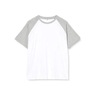 Imagen de Build Your Brand Raglan Contrast tee Camiseta, Blanco (White/Heather Grey), 3XL para Hombre