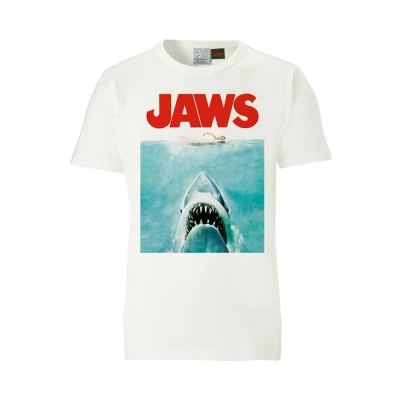 Imagen de Logoshirt JAWS Camiseta estampada, Hombre, Talla: Small, Old white