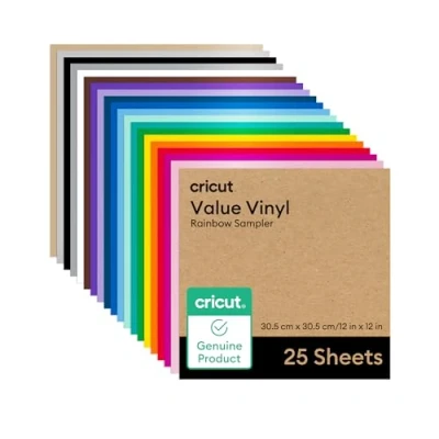 Imagen de Cricut Vinyl Permanent 25 pack 30.5cm x (12&quot; 12&quot;) Self Adhesive Sheets For use with all cutting machines