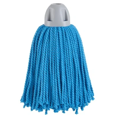 Imagen de MAYA Fregona MAX Pro Hilo. Limpieza Eficiente y Duradera para Superficies Lisas. 100 % Microfibra. Extra Absorbente Escurrefacil. Rosca Universal. Pack de 1 (Azul)
