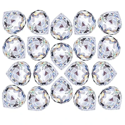 Imagen de Bztzhm 30 Piezas Colgante Bola de Cristal Feng Shui, Transparente Prisma, Prisma Octogonal, Suncatcher Cristal, para Casa, Boda, Navidad