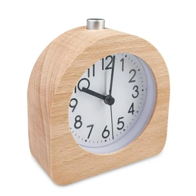 Imagen de Newaner Despertador Analógico de Madera, Reloj Analogico con Función Snooze y Luz Nocturna, Mesa Silencioso sin Tictac, Alarma Clock Retro para Dormitorio, Estudio, Oficina