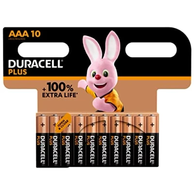 Imagen de Duracell Plus 163584 Pilas alcalinas AAA (1,5 V, LR03 MN2400, 10 Unidades)