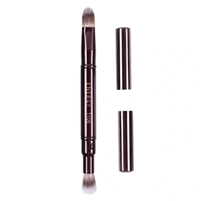 Imagen de ENERGY Brocha Corrector 2 en 1 de Doble Punta, Difuminadora, Resaltadora, Maquillaje Viaje para Líquido, Crema y Polvo
