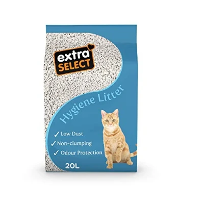 Imagen de Extra Select Arena para Gatos de higiene, 20 litros higiénica prémium, Silicato Calcio, Gris,