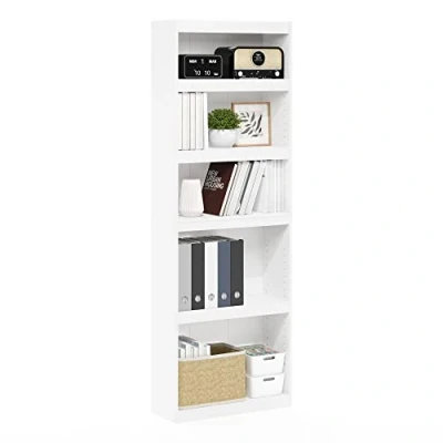 Imagen de Furinno Jaya Home Improved Librería Estantería Ajustable de 5 Niveles, Blanco