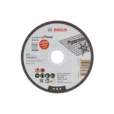 Imagen de Bosch Professional 1x Disco de Corte Recto Standard for Inox (para Inoxidable, Ø 125 x 1 mm, Accesorios Amoladora)