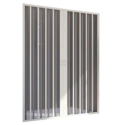 Imagen de FORTE BXF135001 Mampara de Ducha Flex plegable Resina PVC, antical, reducible, Resistente a los Golpes, Kit Completo, 180 x 185 cm, Pastel, Color Blanco, CM