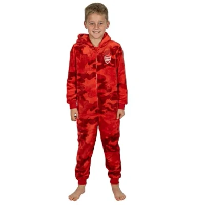 Imagen de Arsenal Football Club Pijama de forro polar para niños, todo en uno, rosso, 6 7 años