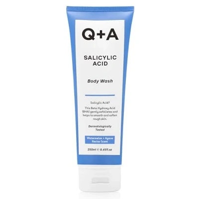 Imagen de Q+A Salicylic Acid Body Wash para el Cuidado Corporal Revitalizante, producto la ducha en gel, exfolia, suaviza y ablanda piel, con Extracto de Té Verde, 250ml.