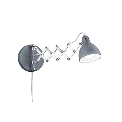 Imagen de Reality Leuchten RL LIVE YOUR LIGHT R20321078 Scissor A++ to E Lámpara de pared, metal, E14, color hormigón, 30 x 53 cm