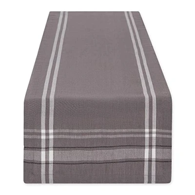 Imagen de DII Camino de Mesa Comedor Estilo Granja Francesa con Rayas, 35,5 x 182,9 cm, Cambray Gris