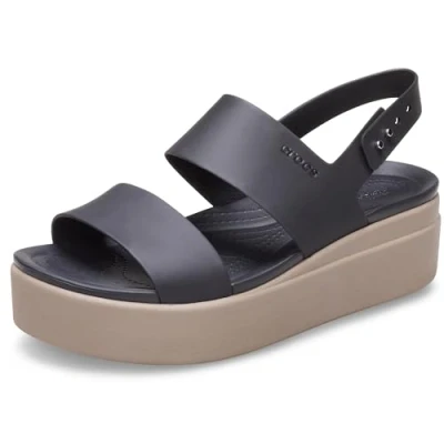 Imagen de Crocs Brooklyn Low Wedge, Sandalia Mujer, Black Mushroom, 41/42 EU