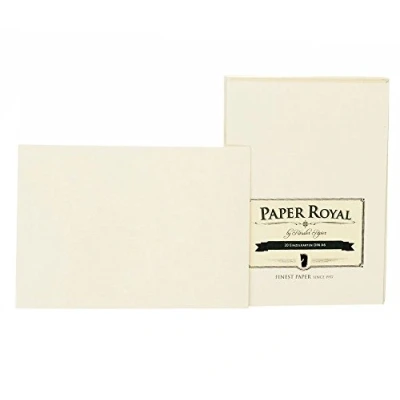 Imagen de Rössler Papier 2052831008 Papel Royal paquete de una tarjeta DIN A6, 20 unidades, gamuza acanalada