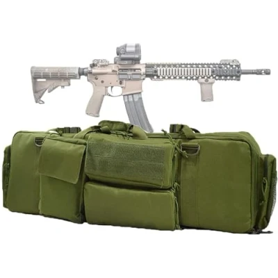 Imagen de Bolsa Táctica de Doble Rifle, M249 Larga para Escopeta, Escopeta Airsoft, Estuche Largo Suave Rifle Caza con Accesorios D