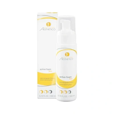 Imagen de AESTHETICO Active Foam Espuma limpiadora para acné y piel con impurezas, limpieza profunda de los poros sustancias glicol salicílicas, aclarante, alisa la piel, regula el pH, pieles
