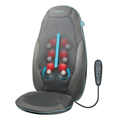 Imagen de HoMedics Gel Asiento Masajeador para la Espalda y Hombros Silla Eléctrica con Calor Nodos Giratorios Masajes Relajantes Shiatsu en tu Hogar Intensidad Regulable por Control Remoto