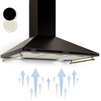 Imagen de Klarstein Campana Extractora 90 cm, Extractor Cocina para Pared con Filtro Aluminio Antigrasa Lavavajillas, Flujo Aire 645m3/h, Luces LEDs, Campanas de Cocina, Extractores Montaje
