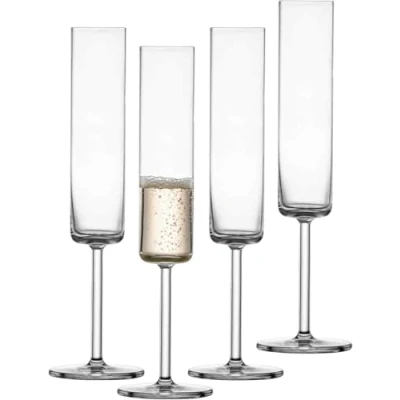 Imagen de Schott Zwiesel copas de champán Modo (juego 4), línea recta con punto Moussierpunt, aptas para lavavajillas, fabricadas en Alemania (número referencia 119901)