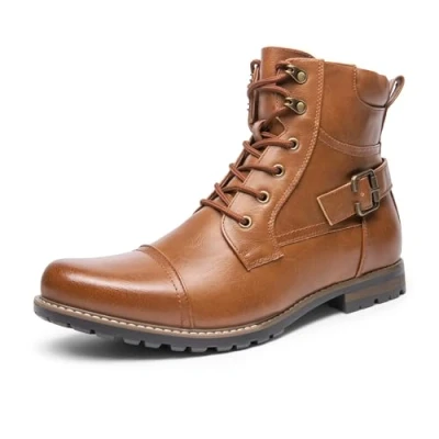 Imagen de Bruno Marc Botas de Combate Militar para Hombres Botines Moto Tactical Hombre MARRÓN SBBO2215M E Talla 44 (EUR)