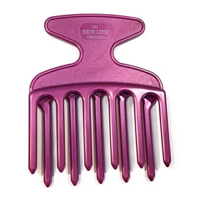 Imagen de Hercules Sägemann New Line Original Afro Pick 245 Peine de pelo (11 dientes, 10 cm, cm), color lila metálico