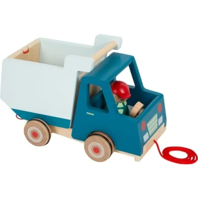 Imagen de Small Foot Volqueta para Arrastrar, Madera, Juguete de motricidad y Andador niños a Partir 18 Meses, 12348, Multicolor,