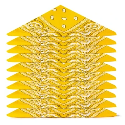 Imagen de Karl Loven EL BANDANA Lote de bandanas 100% Algodon primera calidad Paisley Panuelo Cabeza Cuello Bufanda Juego 10 Mango Naranja (Modello Mandala)