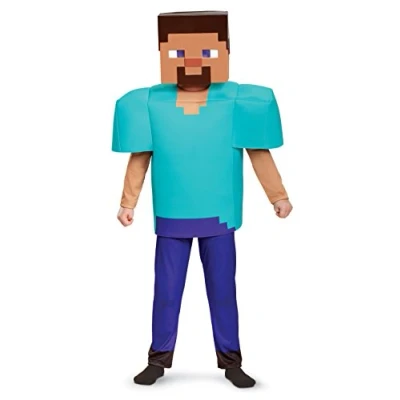 Imagen de Minecraft 65651L Steve Disfraz de (talla S, 109 126 cm), color azul , color/modelo surtido