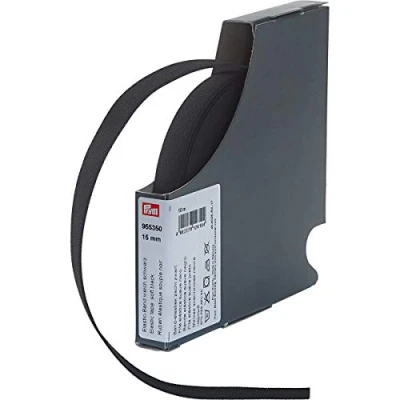 Imagen de Prym Banda elástica Suave de 15 mm, Color Negro, 57% PES 43% ED