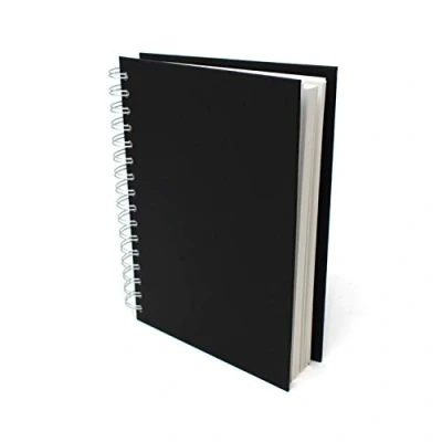 Imagen de Artway Studio Cuaderno de dibujo A5 encuadernado en espiral Retrato 96 Caras/48 Páginas papel 170 gsm negro tapa dura