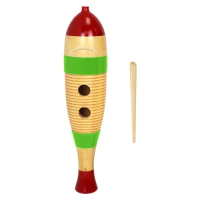 Imagen de A Star Rascador Guiro con forma de pez pequeño madera batidor, instrumento percusión rítmica