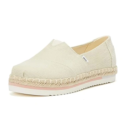 Imagen de TOMS Cuerda de Plataforma Alpargata para Mujer, Sarga Pesada Natural, 35.5 EU