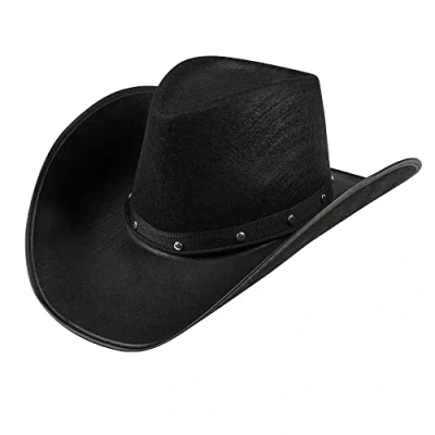 Imagen de Boland 04382 sombrero de vaquero Wichita, negro, fieltro, sheriff, Salvaje Oeste, disfraz, carnaval, fiesta temática