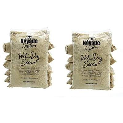 Imagen de YMBERSA Nayade System Wet and Dry: Serrín Especial para Suelos y Aseo de Mascotas. Saco 12 kg (12 Bolsas 1 kg)