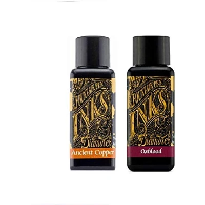Imagen de Diamine Tinta para pluma estilográfica, 30 ml, sangre de buey y cobre antiguo, paquete 2
