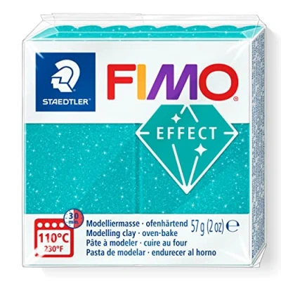 Imagen de STAEDTLER 8010 392 FIMO Effect Arcilla polimérica para modelar de secado al horno, color turquesa galaxy (pastilla 57 g.)