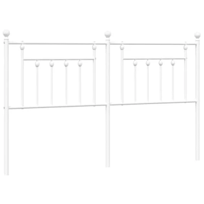 Imagen de vidaXL Cabecero, Cabezal con Patas Metálicas, Cabecero Alto para Cama, Soporte de Espalda Cama Dormitorio, Metal Blanco 160 cm