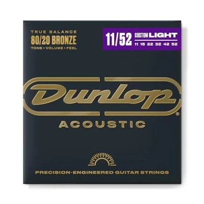 Imagen de Dunlop DAB1152 Bronze 80/20 Medium Light 11 52 Acoustic Guitar Strings