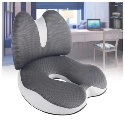 Imagen de Cojin Ergonomico, (Cojin Coxis+Cojin Respaldo) Protector De Cadera, Desmontable, Espuma Memoria, Respirable, Anti EstréS, para El Hogar, Coche, Oficina,Grey