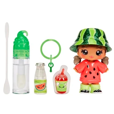 Imagen de YUMMILAND Lipgloss Doll Maya Watermelon Muñeca Perfumada con Kit de Brillo Labios DIY Adecuado para Niñas y Niños mayores 4 años