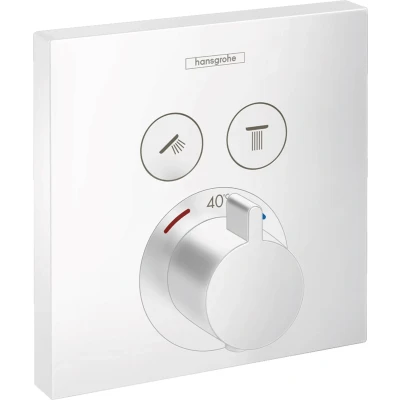 Imagen de Hansgrohe ShowerSelect Termostato empotrado para 2 funciones (llaves de paso), blanco mate, 15763700