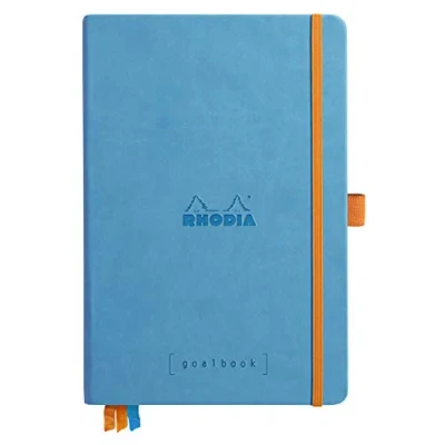 Imagen de Clairefontaine 118771C Un cuaderno RHODIARAMA Goalbook forrado rígido 14, 8 x 21 cm, 240 páginas pequeños puntos (DOT),, color turquesa