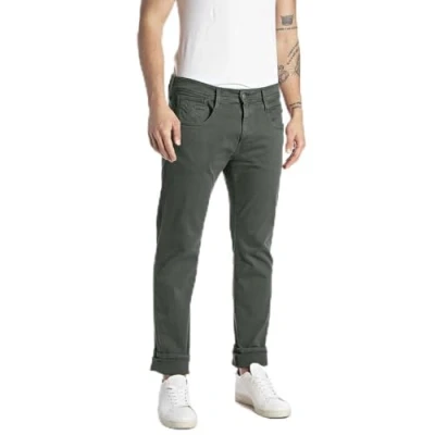 Imagen de REPLAY M914 Anbass Hyperflex Colour Xlite, Jeans Hombre, Verde (Military Green 030 1), 32W / 30L