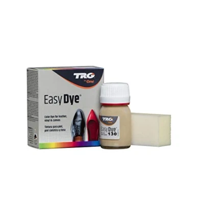 Imagen de TRG The One Tinte para Calzado y Complementos de Piel Tintura zapatos Piel, Lona Sintética con Esponja aplicadora Easy dye #130 Beige, 25ml