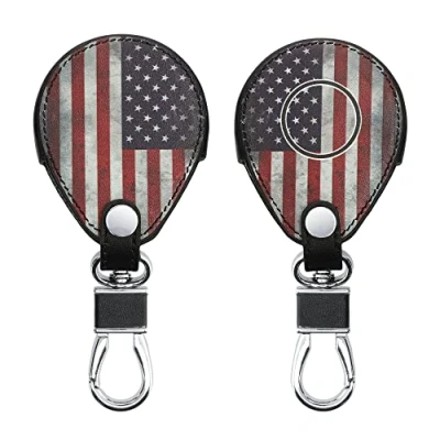 Imagen de kwmobile Funda Compatible con Llave para Motocicleta Harley Davidson Cubierta de Cuero sintético Case Mando y Control Auto Bandera USA Retro