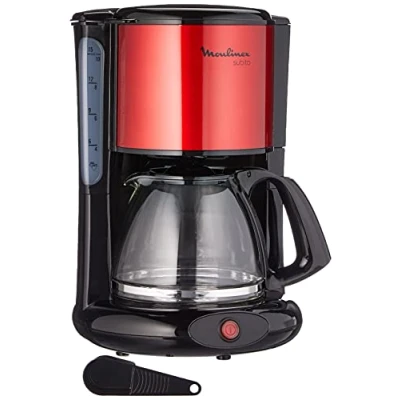 Imagen de Moulinex FG360D11 Cafetera de goteo, 1000 W, 1.25 L, color negro y rojo