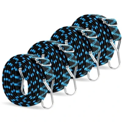 Imagen de Pulpos Elasticos,Gomas Elasticas con Gancho 2M Elasticos Transporte Ajustable Cuerda Elastica para Moto Camping Toldo,Azul.